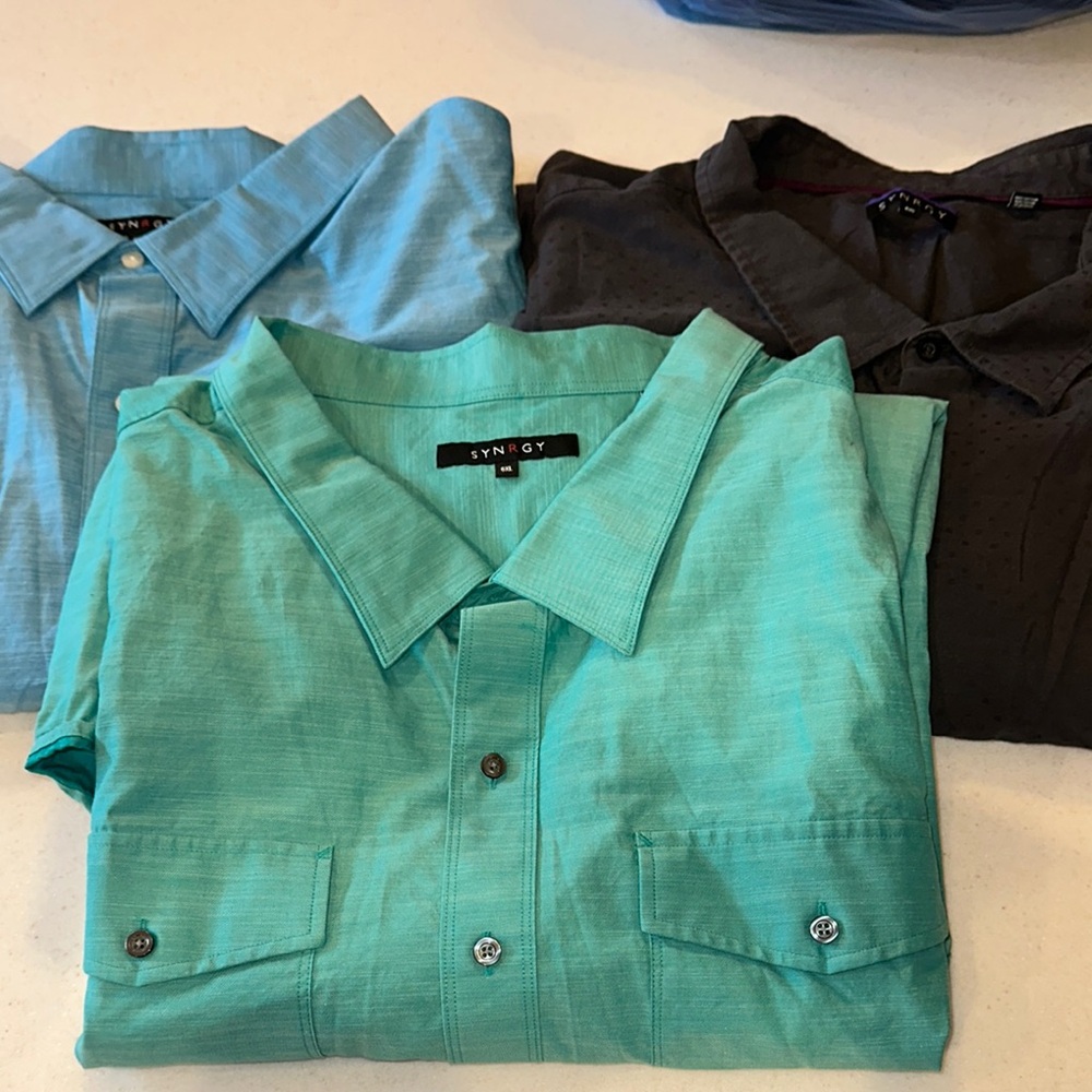 Bundle of 3 Men’s Synrgy Button Down Shirts from DXL
